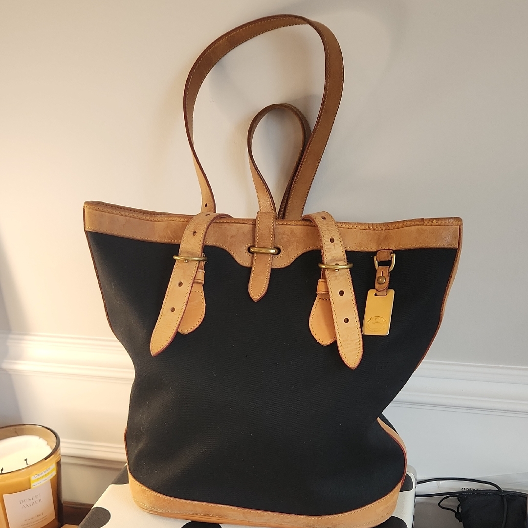 Dooney & Bourke Black And Tan Vintage Tote